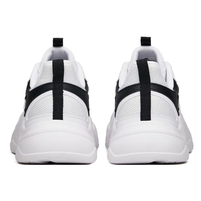 Anta Life Collection Leather Upper Anti Slip Wear Resistant Low Top Chunky Sneakers Men's White Black Sneakers 111938822R-16