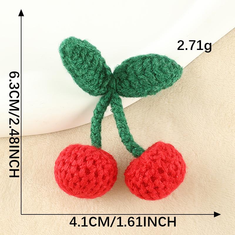 Cherry Crochet Embroidery Patch - Handcrafted Hair Accessory & DIY Embellishment