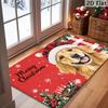 1Pcs Anti Fatigue Kitchen Rugs Cheerful Christmas Golden Dog Print Waterproof Non Slip Thick Cushioned Mat
