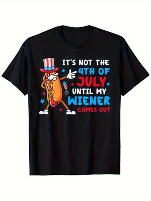 Es ist kein 4. Juli ohne Hot Dogs Lustiges patriotisches Hot Dog Grafik-T-Shirt - 100% Baumwolle