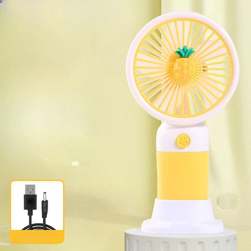 Cartoon Fruit Flower Portable Desktop Lazy Fan Mobile Phone Stand Multi Use Handheld Small Fan Student Charging Edition