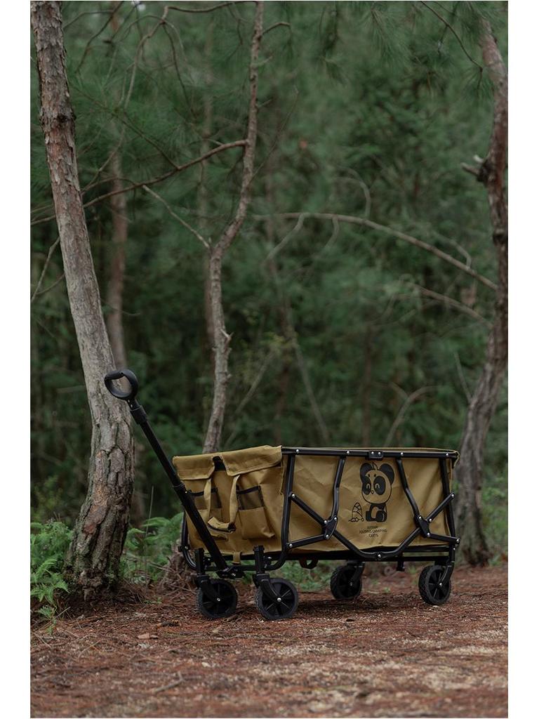 ShanZhiKe Double-Layer Portable Folding Camp Stroller - Outdoor Hand Pull Cart for Picnic and Stall Use