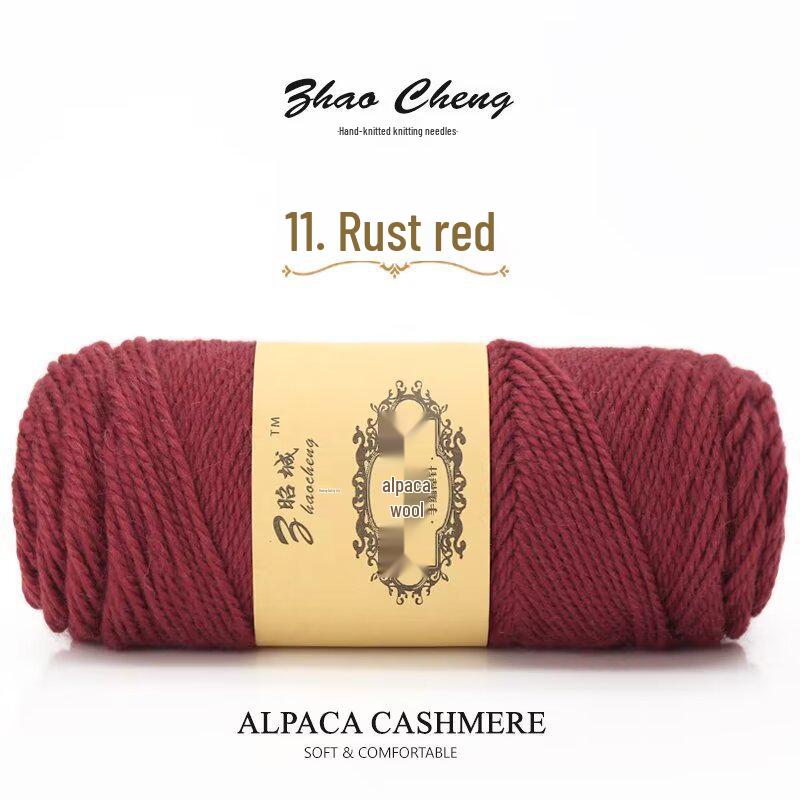 Hand-Knitted Alpaca Wool Scarf Pillow Yarn Ball – Medium-Thick, Soft, DIY Crochet