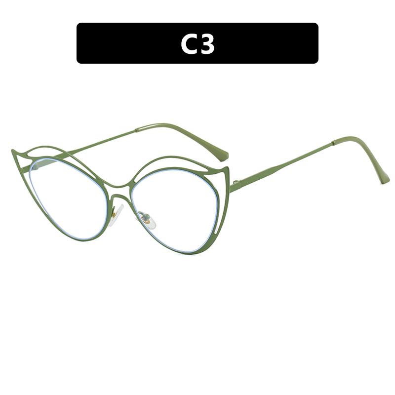 Metal Hollow Cat Eye Anti-blue Light Myopia Glasses Women 2025 New Personalized Vintage Eyeglasses Minus Diopter Eyewear Original Lenses
