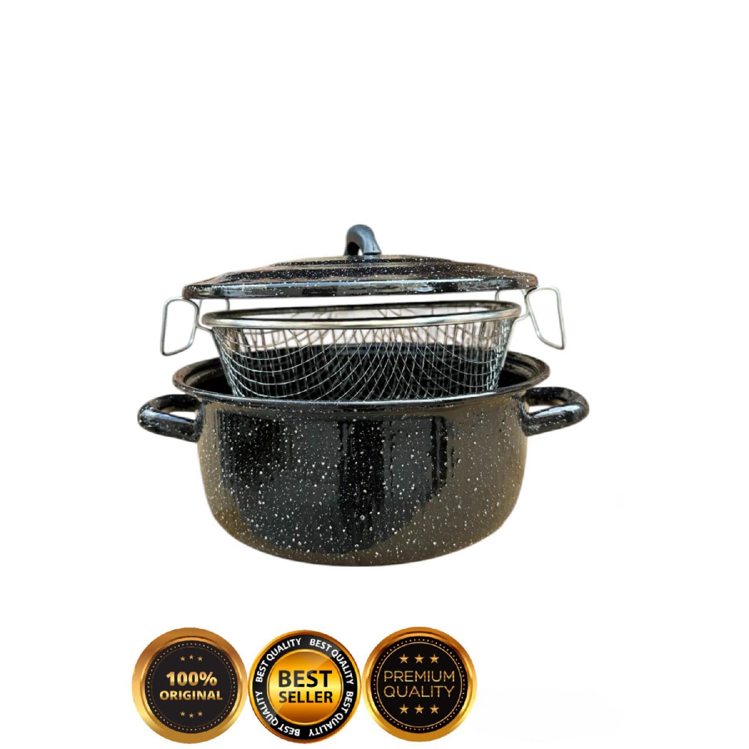 

Чорна кришка Enye Chips для смаження картоплі - практично та зручно чорний