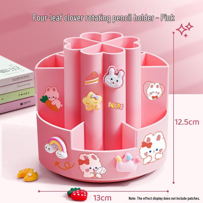 Autonomous 360° Rotating Pen Holder - Large Capacity Multifunctional Student Desktop Organizer