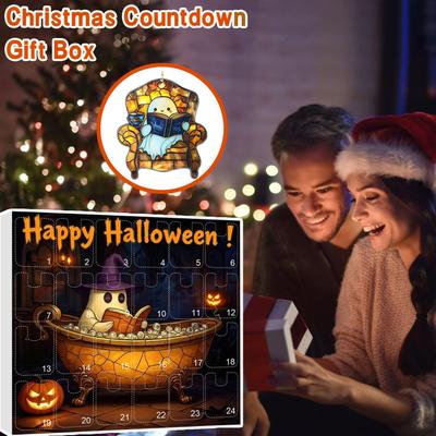 Halloween Countdown Kalender 2D Acrylornament 2026 Halloween Adventskalender 24 Tage Feiertagsdekorationen Für Zuhause Vorhang Wand Fenster