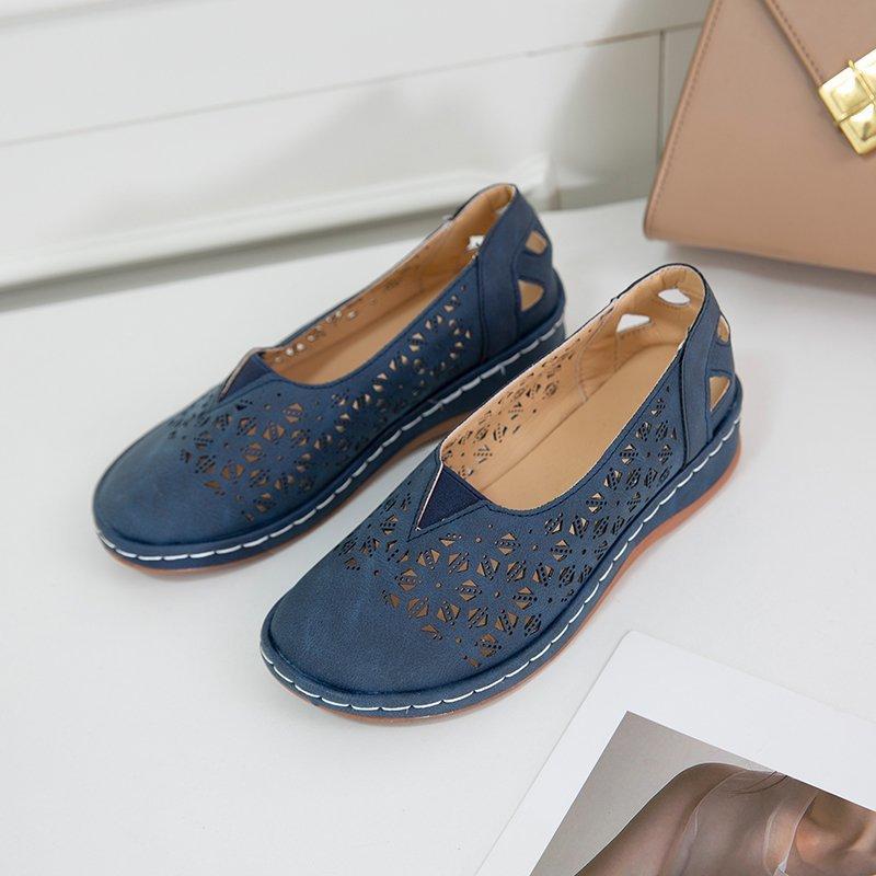 Wiosna i Lato 2024 Europa i Stany Zjednoczone Moda Loafers Kobiety Pure Color Set Jednostopniowe Buty