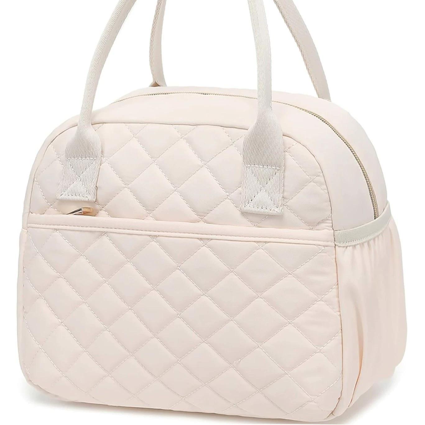 

Women Insulated Lunch Bag Lunchbox Cooler Thermal Leakproof Quilted Reusable Lunch Tote Bag for Work School Travel Picnic