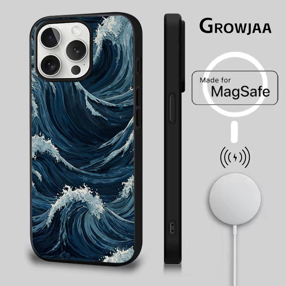 Great Wave Kanagawa Phone Case For iPhone 16e,16,15,14,13,12,11,Plus,Pro,Max,Mini Magsafe Magnetic Wireless Charging