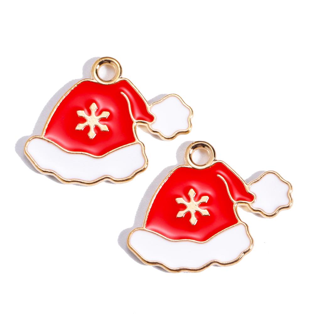Enamel Christmas Charms Christmas Elk Gift Snowman Santa Claus Pendant for Diy Necklace Earring Jewelry Making Accessories