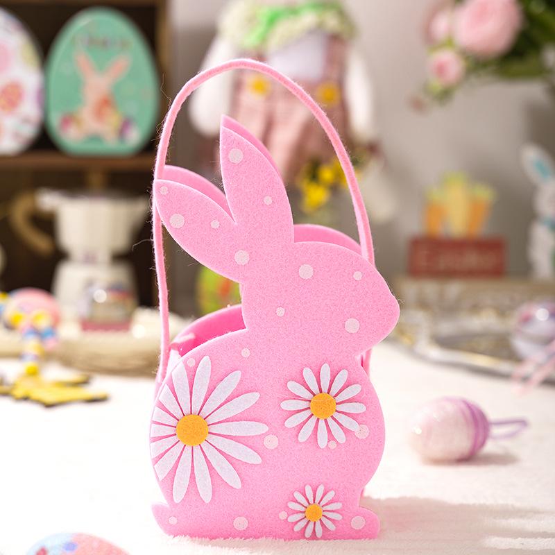 Easter 3D Rabbit Felt Candy Handbag Basket