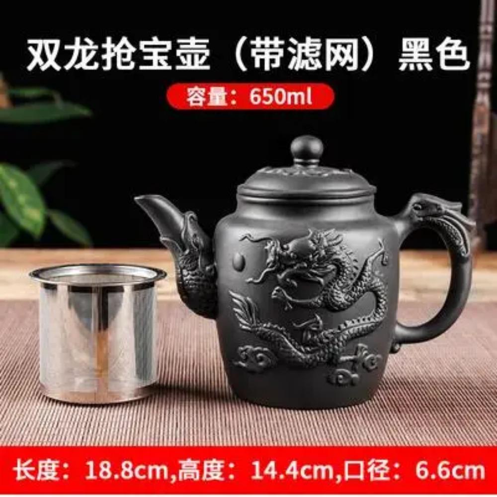 Yixing-Purple Clay Teapot, Large Capacity Teapot, Single Pot with Built-in Stainless Steel Filter, Household Kungfu Tea Set