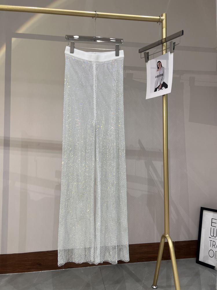 

Летние сексуальные брюки-кюлоты из сетки со стразами для ночного клуба One Size белый