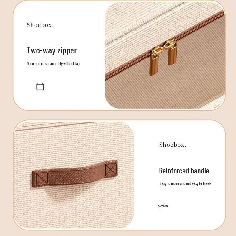 APCRAIN Dustproof Cotton Linen Shoe Storage Boxes (Set of 2)