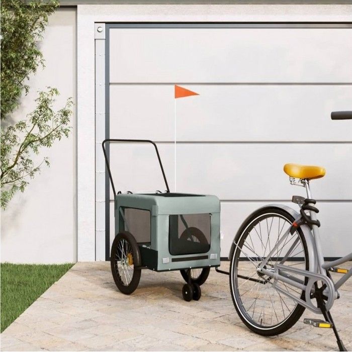 VidaXL Remorque de Vélo pour Animaux de Compagnie, Chariot à Vélo pour Chien avec Roues, Poussette de Animaux de Compagnie, 93937