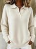 European & American Women's Loose Lapel Long Sleeve Sweater - Autumn/Winter 2025 Collection