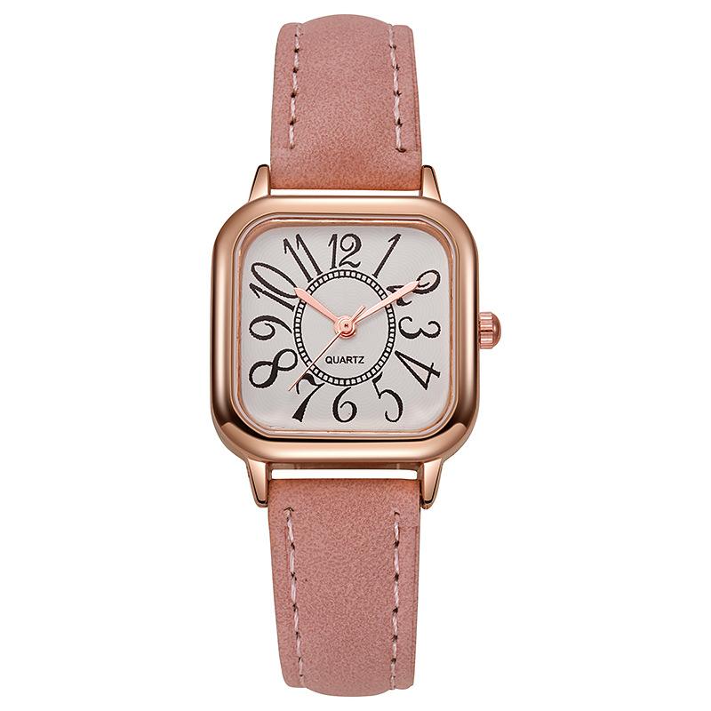 

часы для женщин Модные прямоугольные кварцевые наручные часы для женщин Повседневные брендовые римские циферблаты женские часы розовый