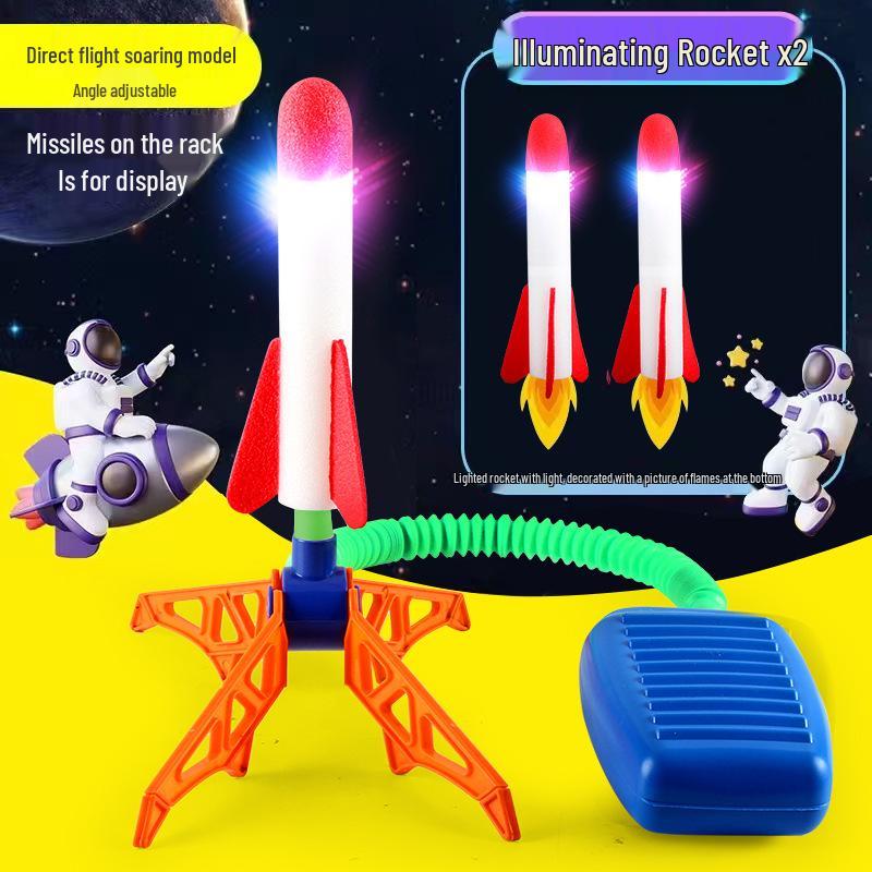 Kids' Pedal-Powered Sky Rocket Launcher Educational Toy