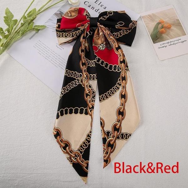 

Лента бант заколка для волос большая винтажный стиль заколка пружинная заколка аксессуар для волос головной убор аксессуар чёрный/красный