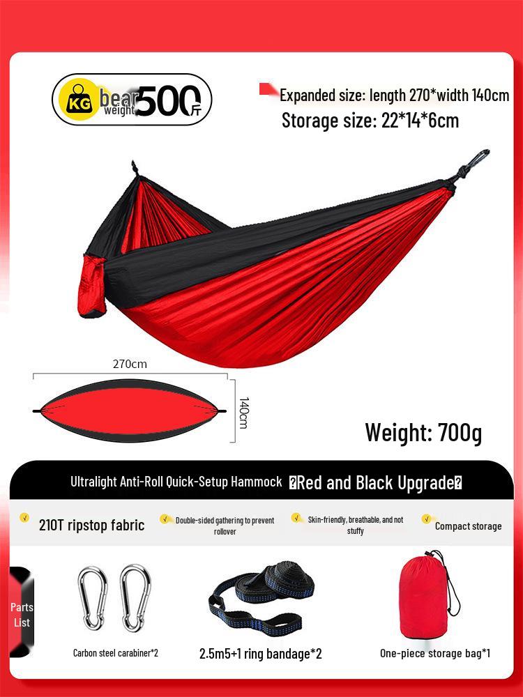 Portable Nisi Fabric Anti-Rollover Hammock for Camping and Travel