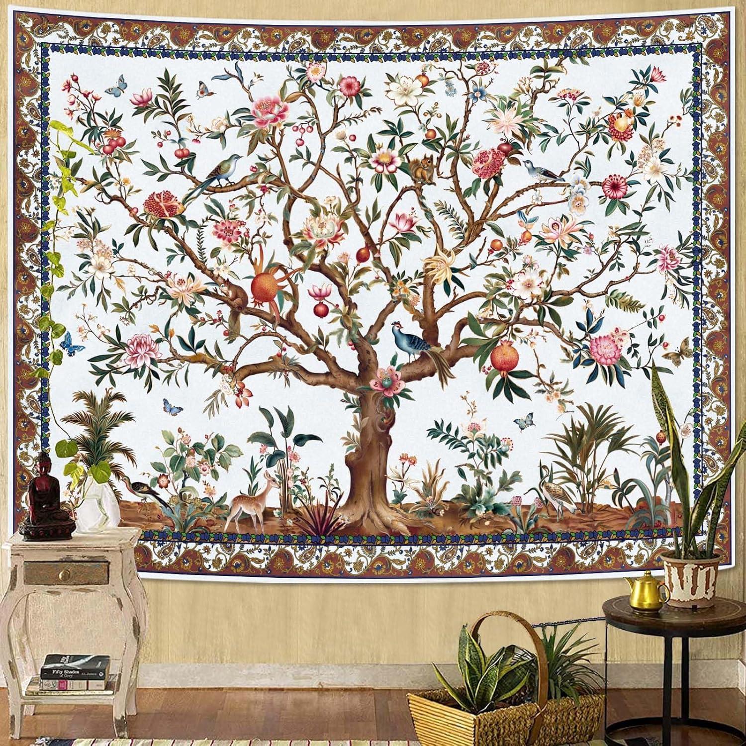 Faxdong Boho Tree of Life Tapestry 75x100