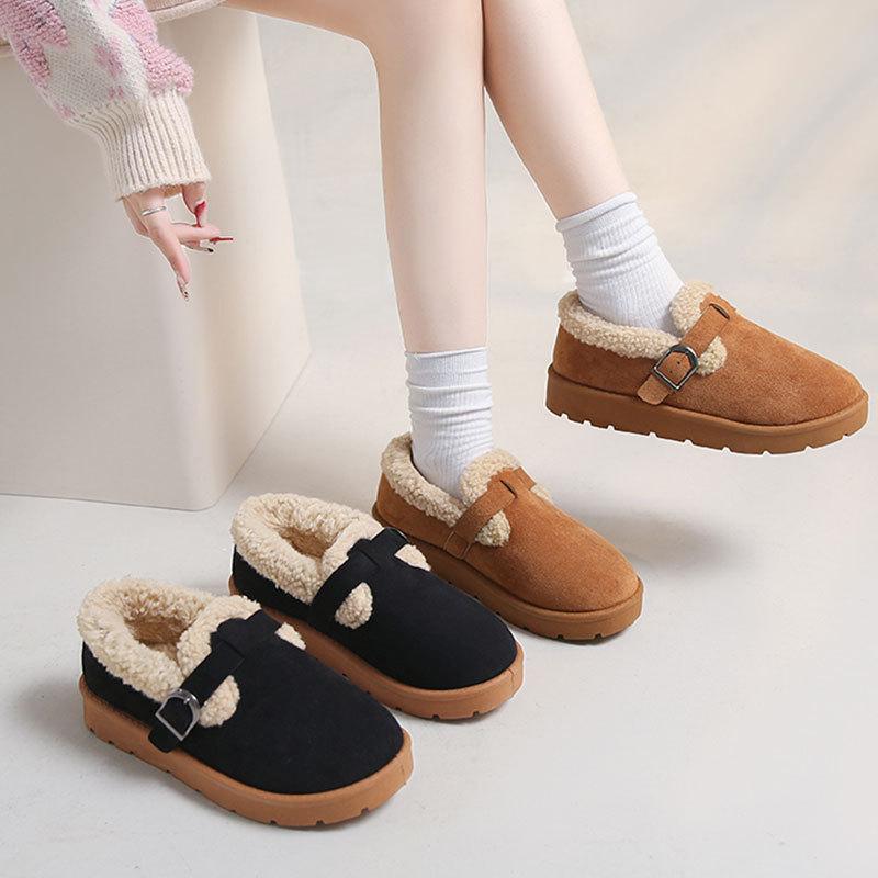Fashion Round Toe Elegant Women Snow Boots Winter Flat Wear-resistant Students Plus Velvet Warm Women Cotton Shoes Botas Altas