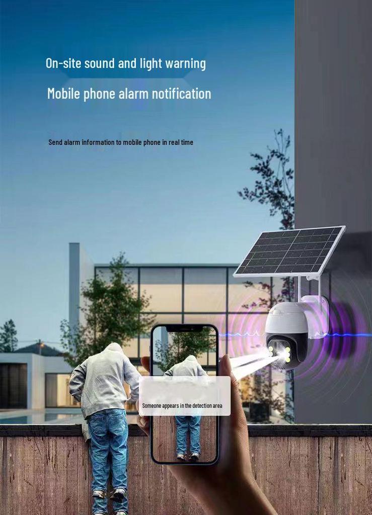 4G Solar-Powered HD 360° Surveillance Camera with Remote Mobile Monitoring (No Power/Network Required)