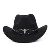 Western Cowboy Wool Felt Hat With Knot Embellishments For Autumn Winter Fashion