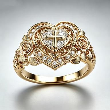 Europe, America, the new heart-shaped cross design is inlaid with a flash zircon ring.