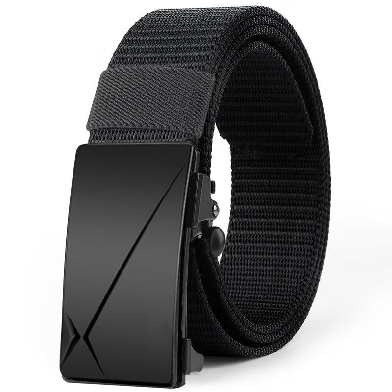 Canvas Belt Men'S Casual Outdoor Nylon Belt Middle-Aged And Young Simple Automatic Buckle Belt Boys