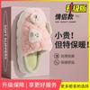 Men's cotton slippers women's winter 4 indoor home warm cute couple hair slippers autumn and winter