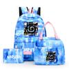 3Pcs/set Anime Naruto Canvas Backpack for Girl with Lunch Bag Pen Case Backpack Student Back To School Backpack Rucksack Mochila