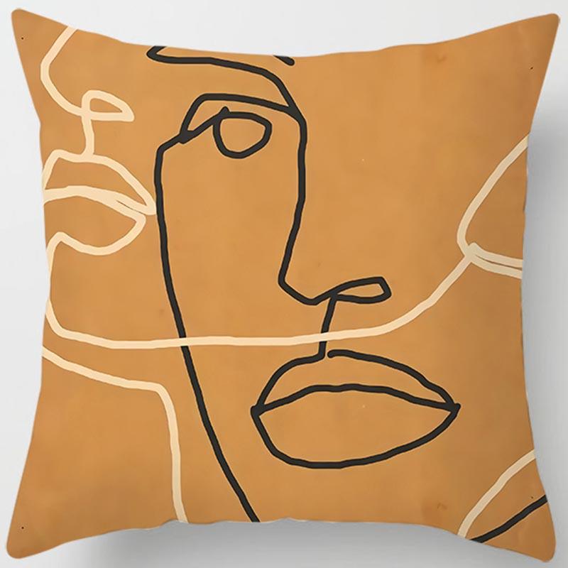 Brauner Geometrischer Druck Quadratischer Kissenbezug Haushaltswaren Auto Sofa Kissenbezug