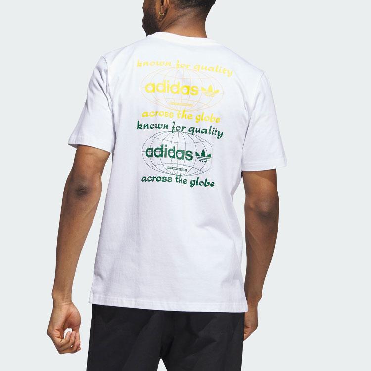 Adidas Originals Trefoil Quality Tee Logo Print Short Sleeve Sports T-Shirt Men Tops White IJ0980