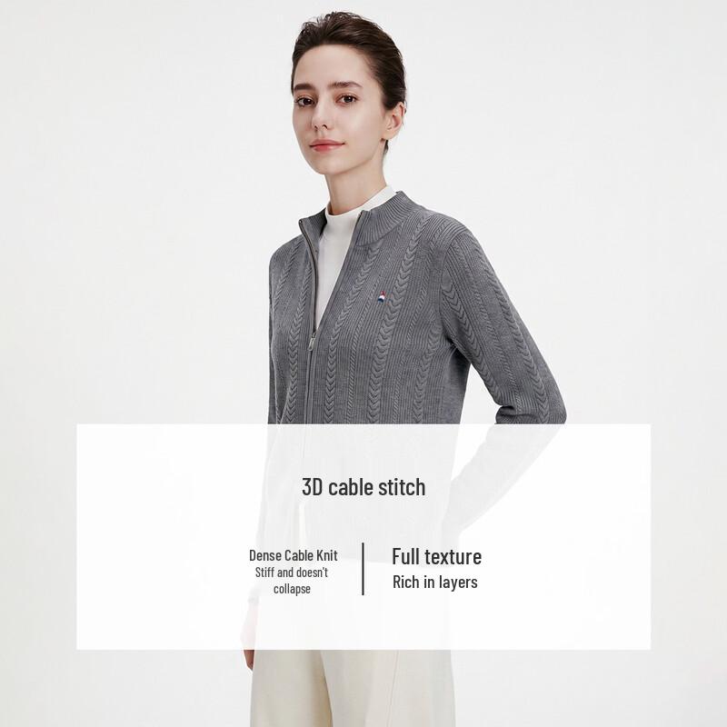 Navigare Women's Cable Knit Double-Zip Cardigan