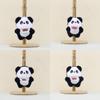 Love Bib Heart Panda Plush Keychain Toy Cartoon Stuffed Doll Gift Decoration