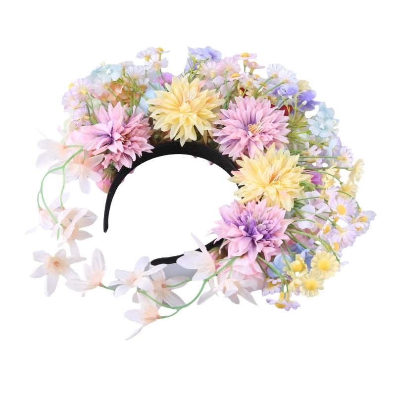 Bridal Garlands Florals Crown Wedding Flower Headband Beach Wreath Hairband Girls Hair Accessory Women Head Hoop Props