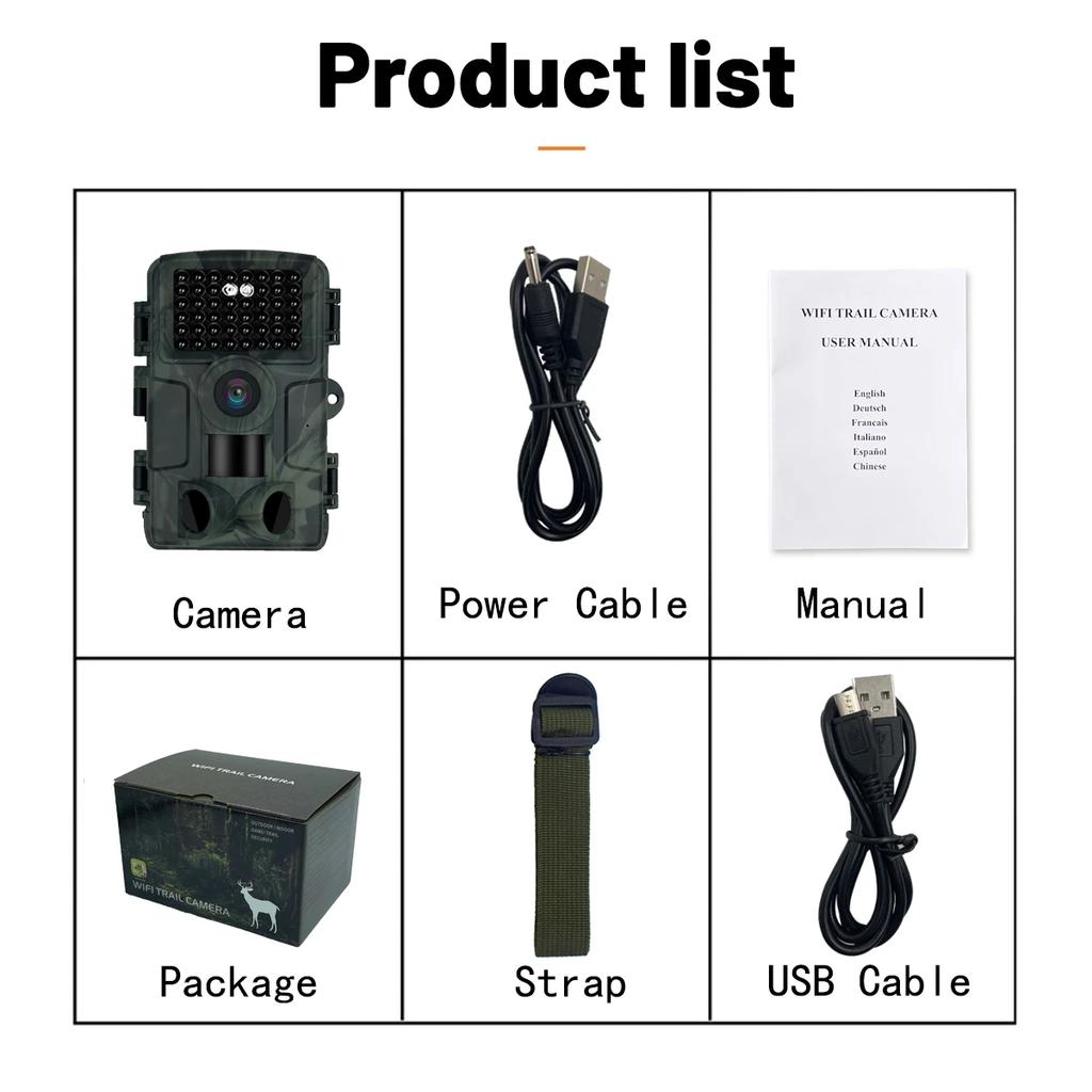 2025 PR4000 Wifi Wildlife Scouting Tracking Camera Bluetooth 1080P 32MP Infrared Night Vision 2.0 Inch LCD Wild Trail Photo for Hunt