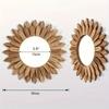 Wooden Wall-mounted Mirror Sunflower Make-up Mirror Creative Round Mirror Bohemian Style Bedroom Decorative Mirror