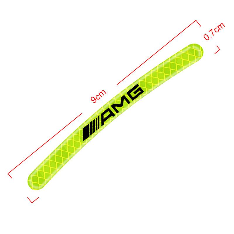Car Wheel Hub Reflective Sticker Tire Rim Reflective Strips For Mercedes Benz AMG W212 W205 W246 W177 W176 W213 GLC GLE GLS ML Welcome Laser Lamp