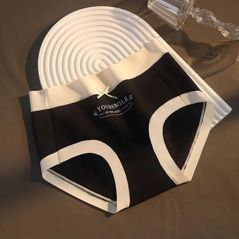 Baumwollunterwäsche Damen Atmungsaktiv Hautfreundlich Trend Buchstaben Bedruckte Damen Slips Sanfte Atmungsaktive Elastische Mädchen Shorts