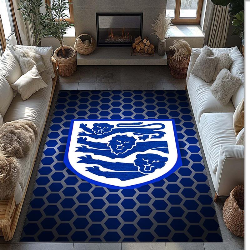 England National Football Team Theme Rug Soft Crystal Velvet Area Rug Non-Slip Floor Carpet for Living Room Bedroom Nursery