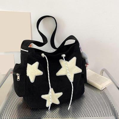 Women Shoulder Bag Corduroy Crossbody Stylish Pouch Portable Handbag Satchel