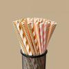 100Pcs Biodegradable Paper Straws Colorful Striped Print Food-Grade Safe Drinking Straws Party Supplies