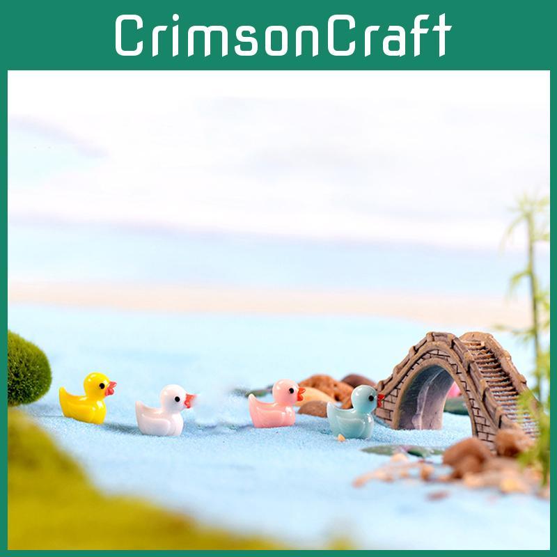 Entzückende 5 Farben Mini Bunte Entenharzornamente für bezaubernde Mikrolandschaften