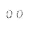 Silver 6/8/10MM Smooth Surface Round 14K Gold Plated Hoop Earrings For Women Classic Fine Jewelry Piercing Ear Accessories