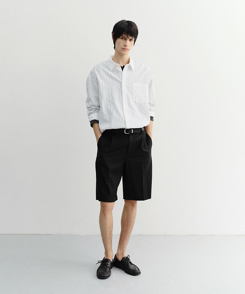 Deonseuteupomaen Pleated Bermuda Shorts_Udpa6B322_Black