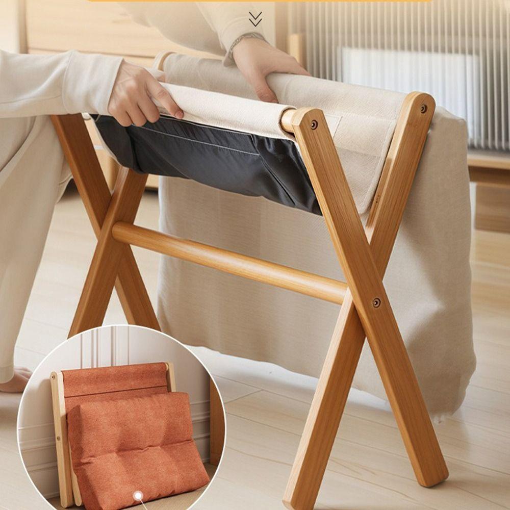 Solid Wood Velvet Footstool Soft Velvet Sofa Ottoman Multifunctional Soft Footrest Household