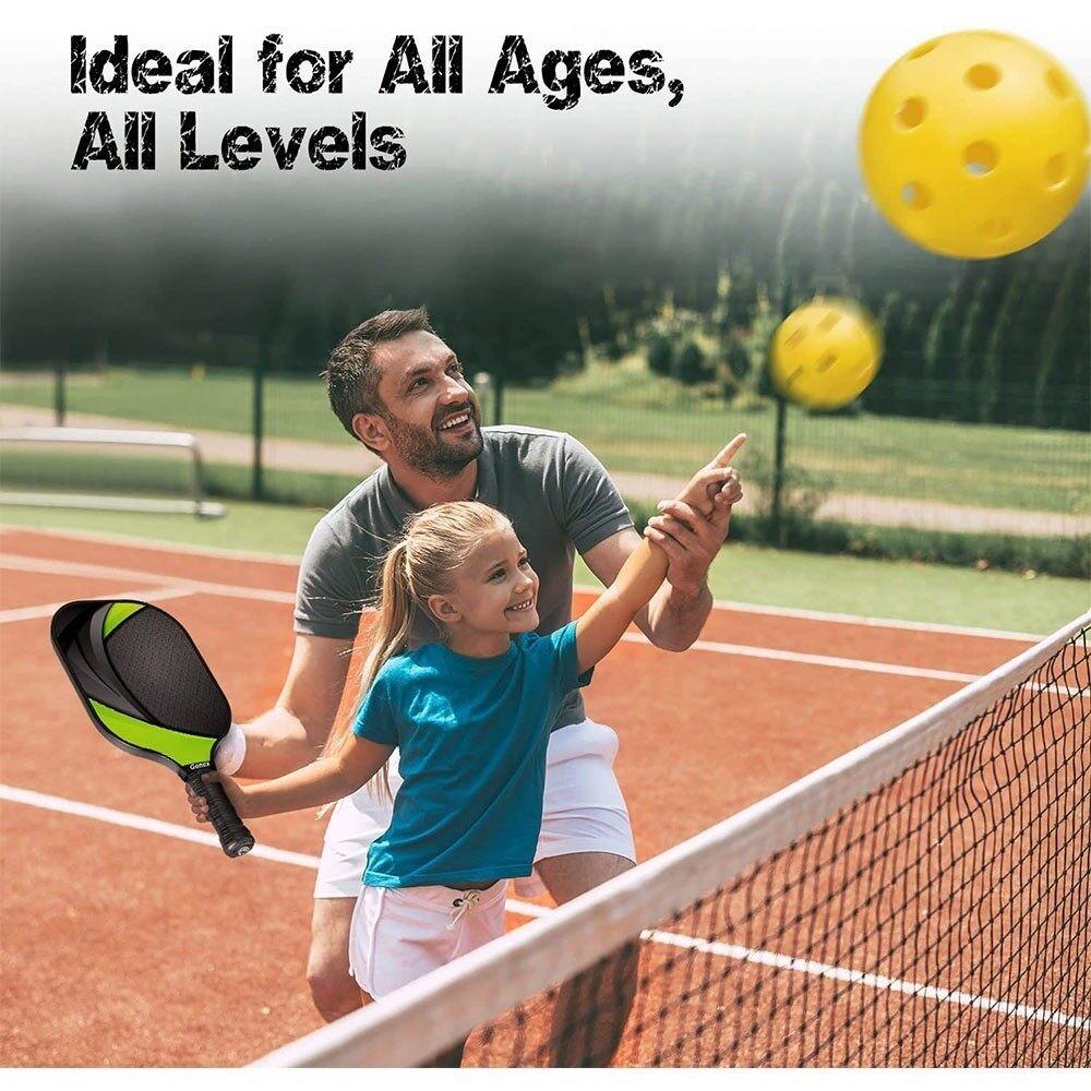 Pickleballschläger Carbonfaser- und Graphitfläche Rutschfester Griff Leichtes Pickleball-Set Outdoor-Sport